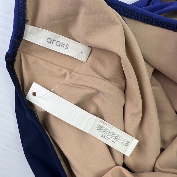 Araks High Waisted Full Coverage Swim Bikini Bottom Size XS Blue Cutout Back - Picture 4 of 7